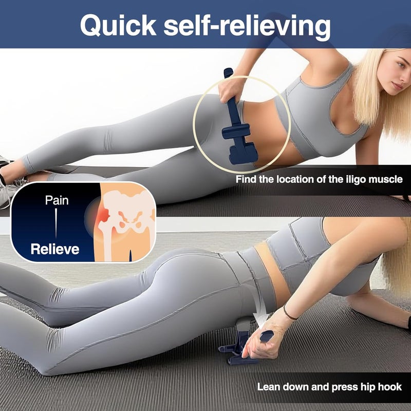 Telyora Psoas Release Tool-Hip Hook Psoas Muscle Release Tool Fully Adjustable for Iliacus,Waist Pain Sciatica,Back&Posture Relief,Hip Flexor Release Tool and Trigger Point Massage Tool - Image 3